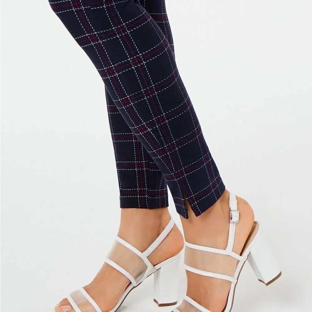 L327 Hue Windowpane Cropped Skimmer Leggings - Picture 3 of 3